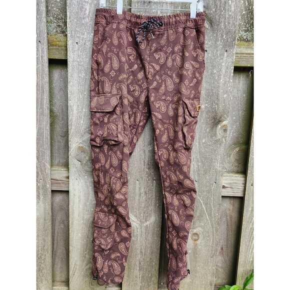 RGSTR Pants Mens Large Brown Cargo Paisley - Picture 2 of 13